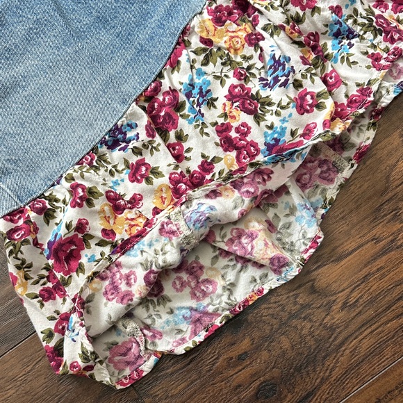 Levi's Upcycled Blue Floral Mini Skirt - Picture 2 of 5